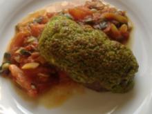 Rumpsteak mit Knoblauch-Kräuter-Kruste und warmen Tomatensalat - Rezept