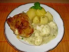 Rezept: Cordon bleu mit Salzkartoffeln und Blumenkohl Cordon bleu mit Salzkartoffeln und Blumenkohl - Rezept