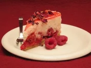 Rosen-Käsekuchen mit Himbeeren - Rezept