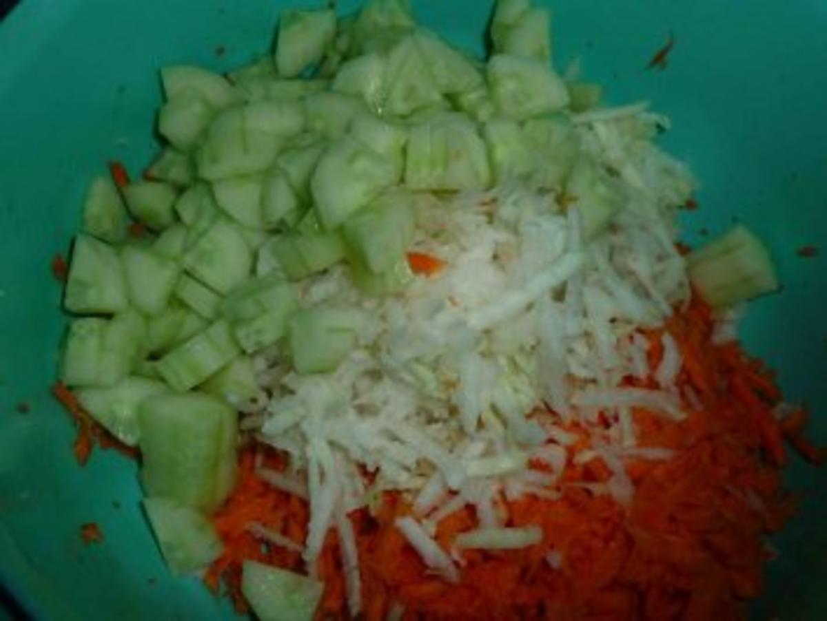 Salat mit gebratenen Hähnchenstreifen - Rezept - Bild Nr. 6