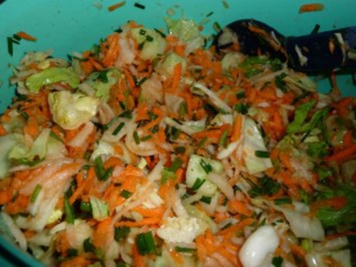 Salat mit gebratenen Hähnchenstreifen - Rezept - Bild Nr. 8