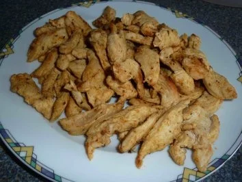 Rezept: Gebratene Hähnchenstreifen Gebratene Hähnchenstreifen - Rezept