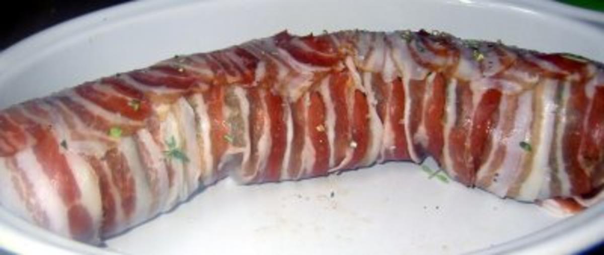 Gekräutertes Schweinefilet im Speckmantel - Rezept - Bild Nr. 5