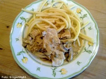 Rezept: Schweinelendchen mit Champignon-Rahmsauce Schweinelendchen mit Champignon-Rahmsauce - Rezept