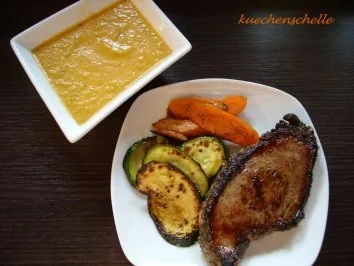 Rezept: Rinderhüftsteak mit lauwarmen Gemüse Bild Nr. 2 Rinderhüftsteak mit lauwarmen Gemüse - Rezept - Bild Nr. 2