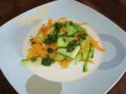 Möhren - Zucchini - Nudeln mit Bärlauch - Pesto - Rezept