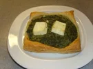 Pikante Kuchen: Blätterteig mit Spinat - Rezept