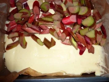 Rezept: Kuchen: Rhabarberstreuselkuchen Bild Nr. 5 Kuchen: Rhabarberstreuselkuchen - Rezept - Bild Nr. 5