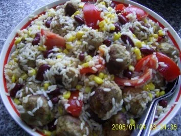 Reissalat mit Hackbällchen - Rezept - Bild Nr. 7