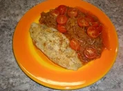 Rotbarsch mit Tomatenzwiebeln - Rezept