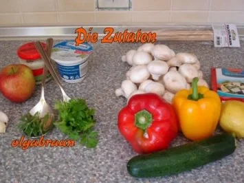 Aufgespießtes mit Apfel-Meerrettich-Hüttenkäsedip - Rezept - Bild Nr. 2