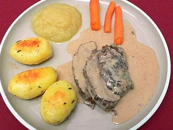Mittelrheinischer Rieslingbraten mit Minigemüse und neuen Kartöffelchen - Rezept