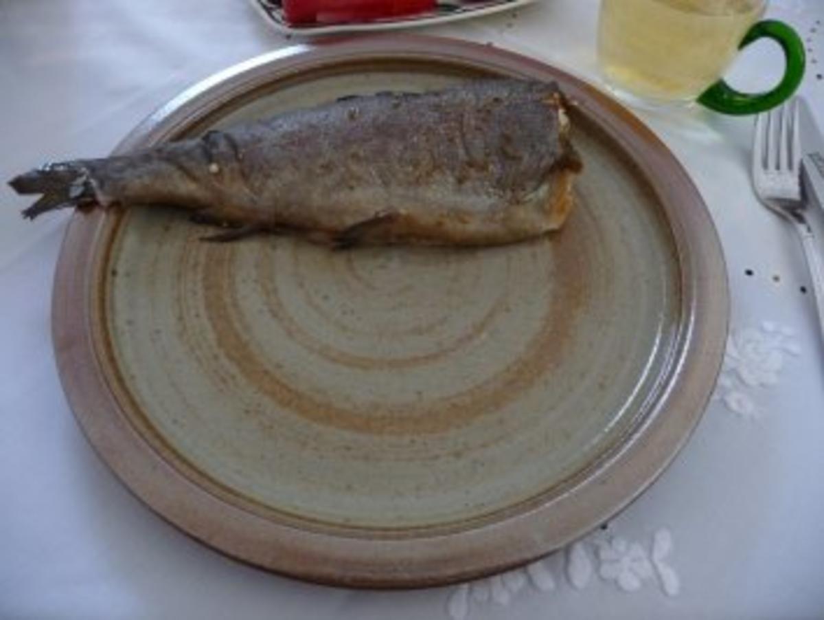 Fisch : Geräucherte Forelle mit Kartoffelsalat und Grillzucchini - Rezept - Bild Nr. 8