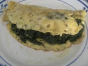 Omlett mit einer leckeren Spinatfüllung - Rezept