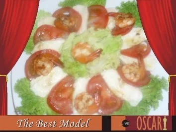 Gebratene Gambas auf Galbani Mozzarella & Tomaten-Salat - Rezept