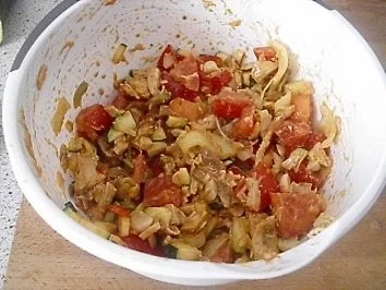 Salat aus Geflügelresten mit ein Hauch von Frühling - Rezept