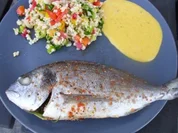 Kräuterdorade an Bulgur-Salat - Rezept