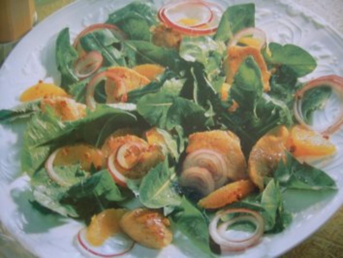Salat: Löwenzahnsalat mit Putenbrust - Rezept