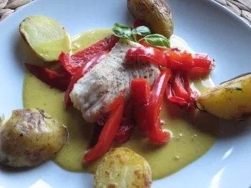 Rezept: Kabeljau auf Blutorangen-Curry-Soße Kabeljau auf Blutorangen-Curry-Soße - Rezept