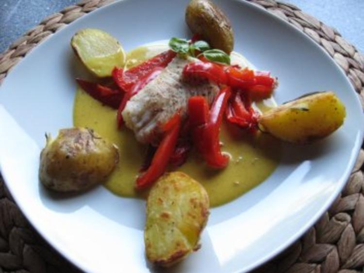 Kabeljau auf Blutorangen-Curry-Soße - Rezept - kochbar.de