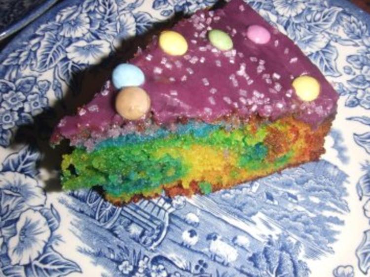 Regenbogenkuchen einfach bunt - Rezept mit Bild - kochbar.de