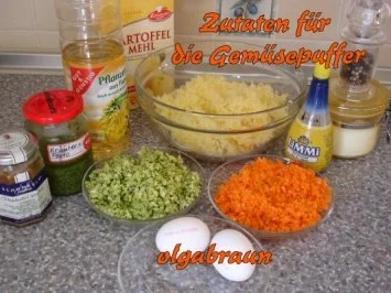 Gemüsepuffer mit Kräuterdip - Rezept