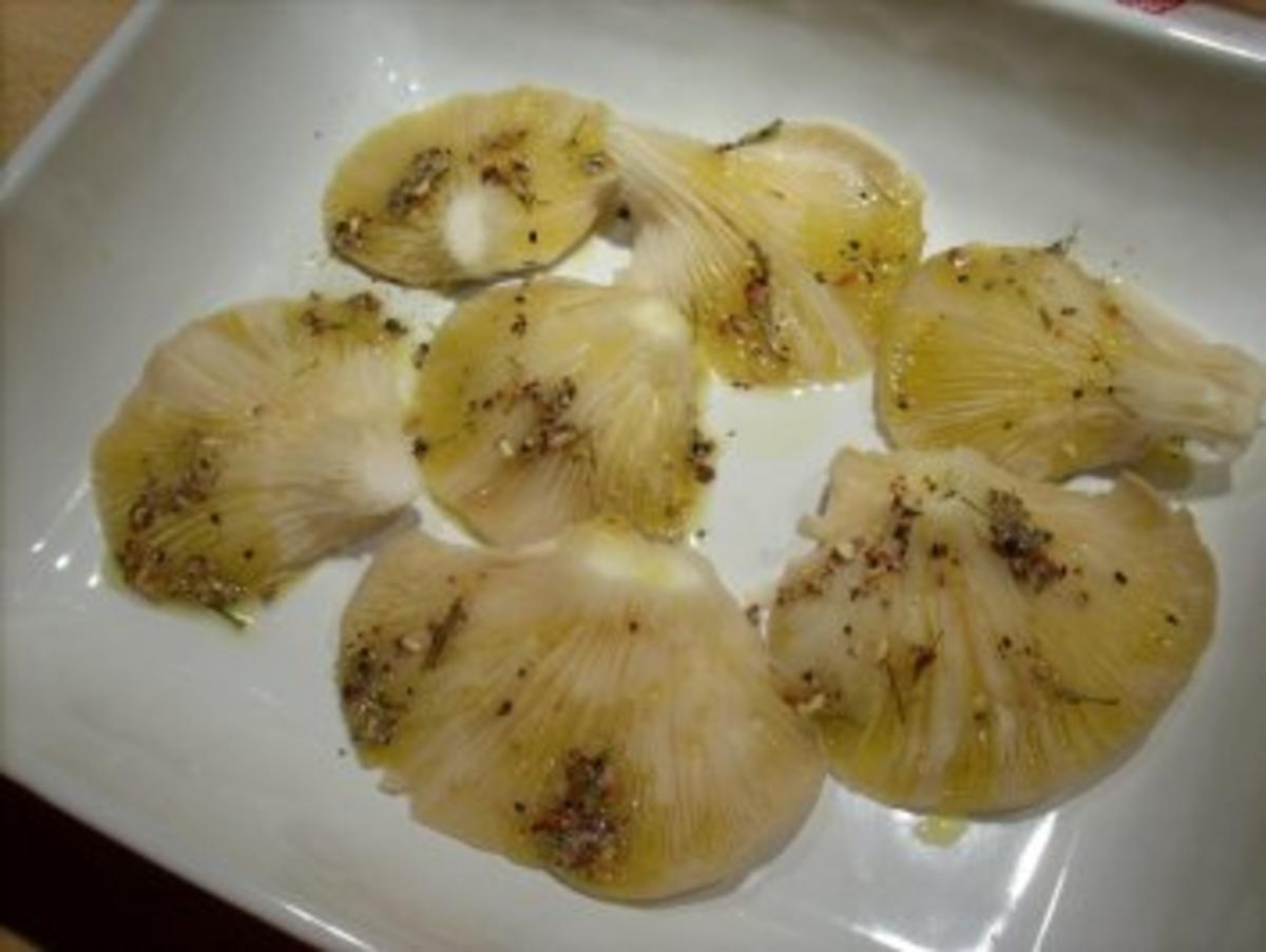 Austernpilze gegrillt auf Rucolabett mit Parmesan - Rezept - Bild Nr. 3