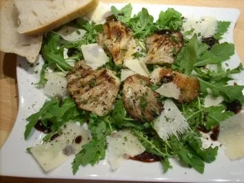 Austernpilze gegrillt auf Rucolabett mit Parmesan - Rezept - Bild Nr. 2