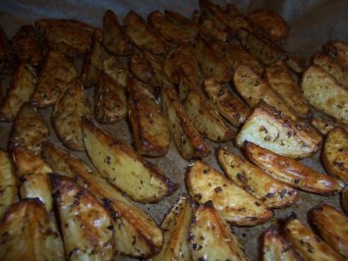 Kartoffelspalten - Potatoe-Wedges mit Pizzawürz - Rezept