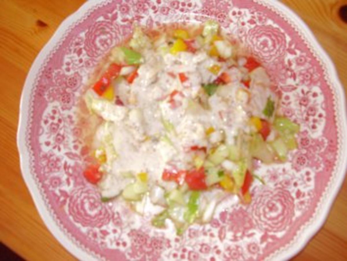 Frischer bunter Sommer Salat + Senfdressing - Rezept