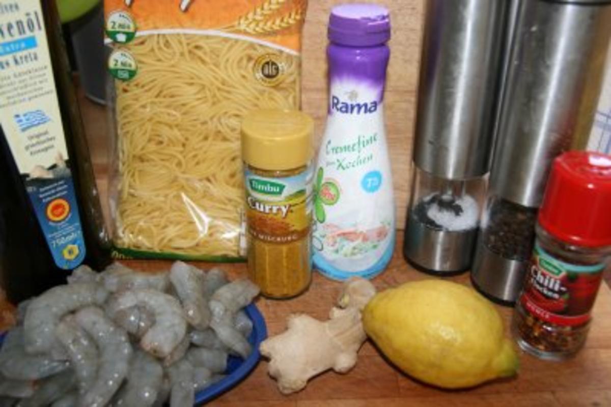 Nudeln: Spaghetti mit Zitronensoße und Gambas - Rezept - Bild Nr. 2
