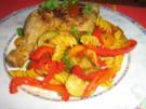 Hähnchenschenkelpfanne mit mediterenem Gemüse - Rezept