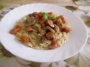 Wienerpfanne mit kleinen Nudeln - Rezept