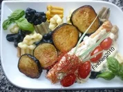 Pasta Artigianale mit Walnussauce und Lachs an gebratenem Vanille-Auberginen - Rezept