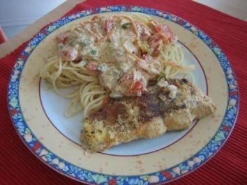 Wildlachs mit Gemüsesoße - Rezept