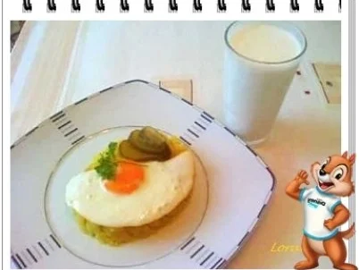 Spiegelei auf Kartoffelbett mit kaltem Buttermilch - Rezept