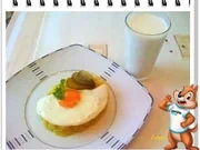 Spiegelei auf Kartoffelbett mit kaltem Buttermilch - Rezept