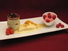 Himbeer-Limetten-Mousse, Tiramisu und Orangenlikör-Parfait - Rezept