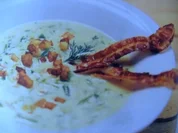 Fisolensuppe mit speck und gebackenen Erdäpfeln - Rezept