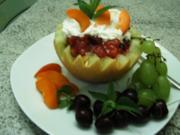 Melone mit karamellesierten Früchten - Rezept