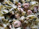 Bandnudeln mit Lachs und Blattspinat - Rezept