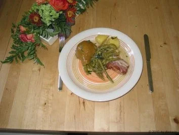 Rezept: Hauptgericht Birnen, Bohnen und Speck Hauptgericht Birnen, Bohnen und Speck - Rezept