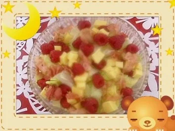 Käsesalat mit Himbeeren und Bacon - Rezept