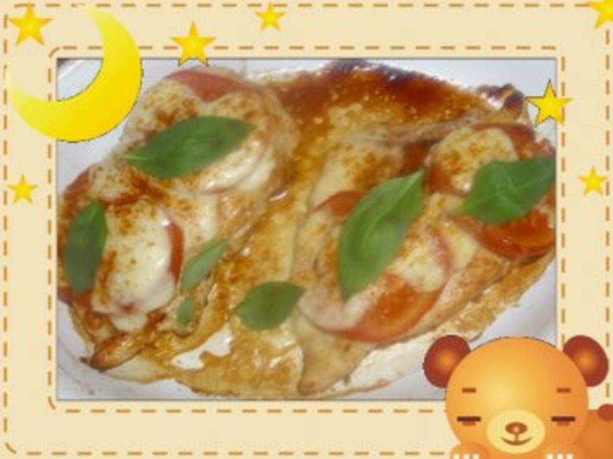 Hähnchenbrust mit Mozzarella überbacken - einfach - 106 kcal/100g