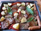 Rezept: Grillfleisch vom Blech Grillfleisch vom Blech - Rezept