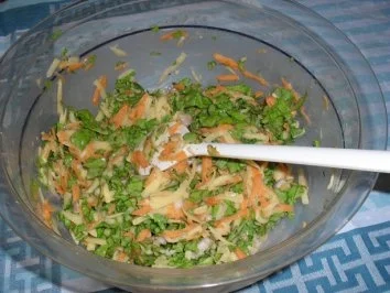 Rezept: Rösti mit Kartoffeln, Karotten, Schalotten und Mangold OHNE KNOBI Bild Nr. 4 Rösti mit Kartoffeln, Karotten, Schalotten und Mangold OHNE KNOBI - Rezept - Bild Nr. 4