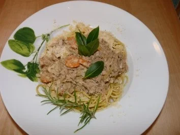 Krabben - Fisch Soße zur Spaghtetti - Rezept