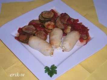 Gemüseallerlei mit Fetaröllchen - Rezept