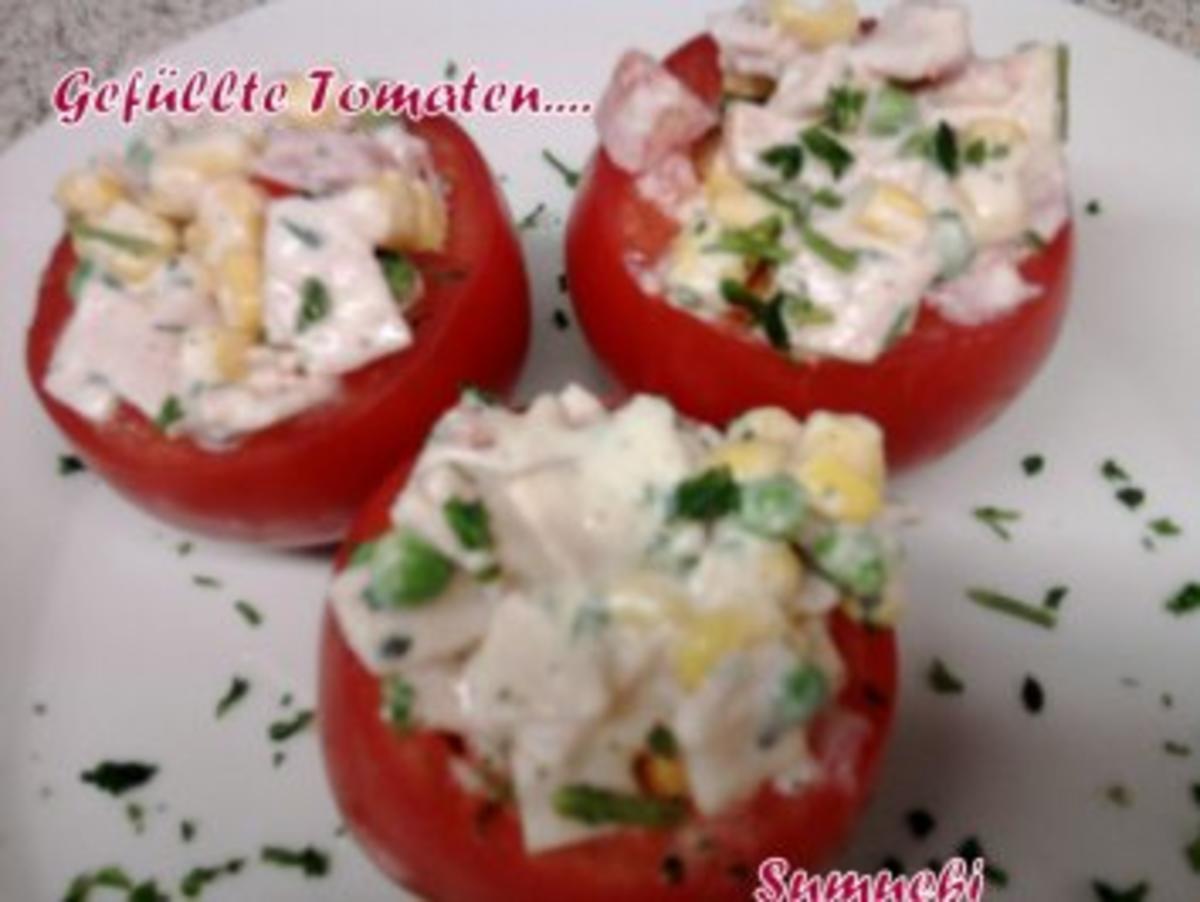 Gefüllte Tomaten mit Putensalat - Rezept
