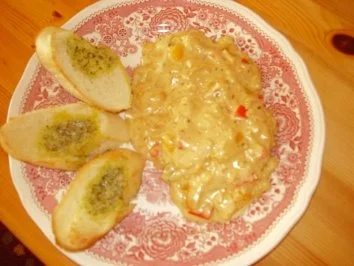 Überbackendes Zwiebelsahneschnitzel - Rezept